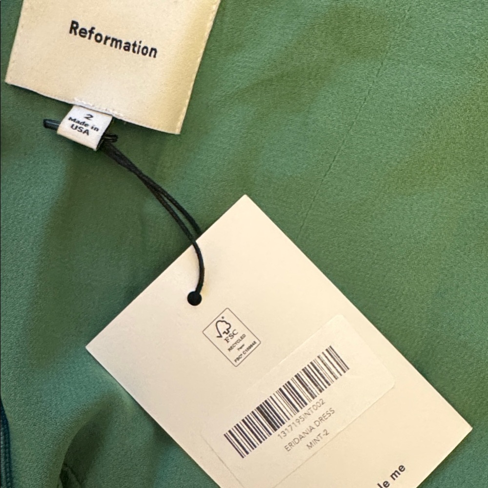 Reformation Eridania Dress Green - Size 2 - Picture 2 of 6